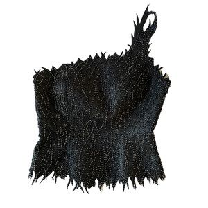 Alberto Makali Black Beaded Corset Bustier NWT 4